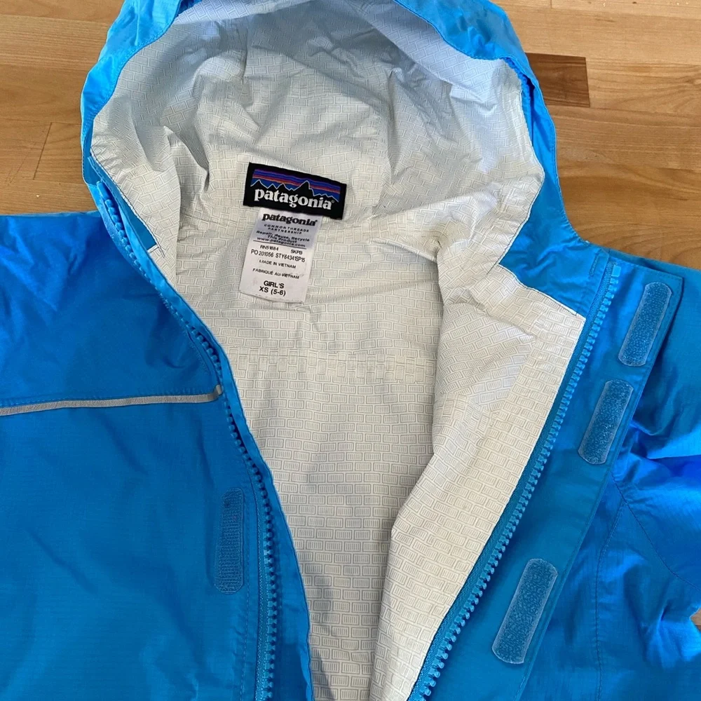 Patagonia h2No Waterproof Girls / Kids Blue Jacket XS 5-6 - Picture 10 of 12